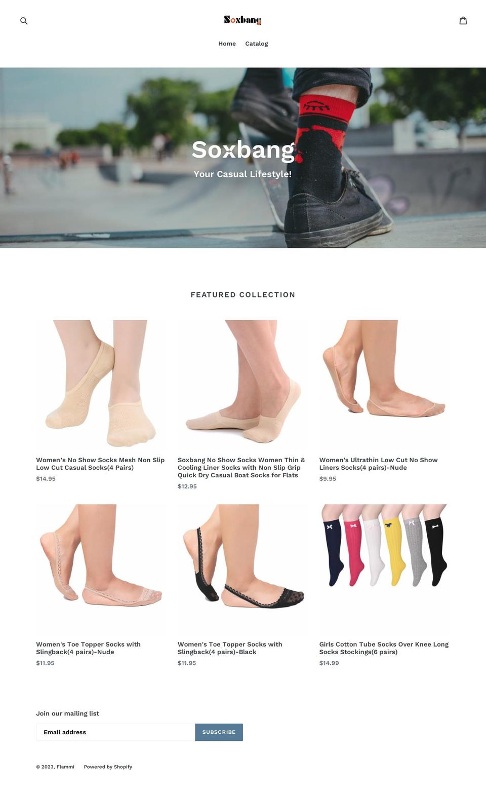 soxbang.com shopify website screenshot