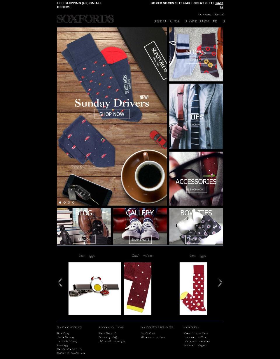 v1.4.1 Responsive Checkout Shopify theme site example soxfordsocks.com