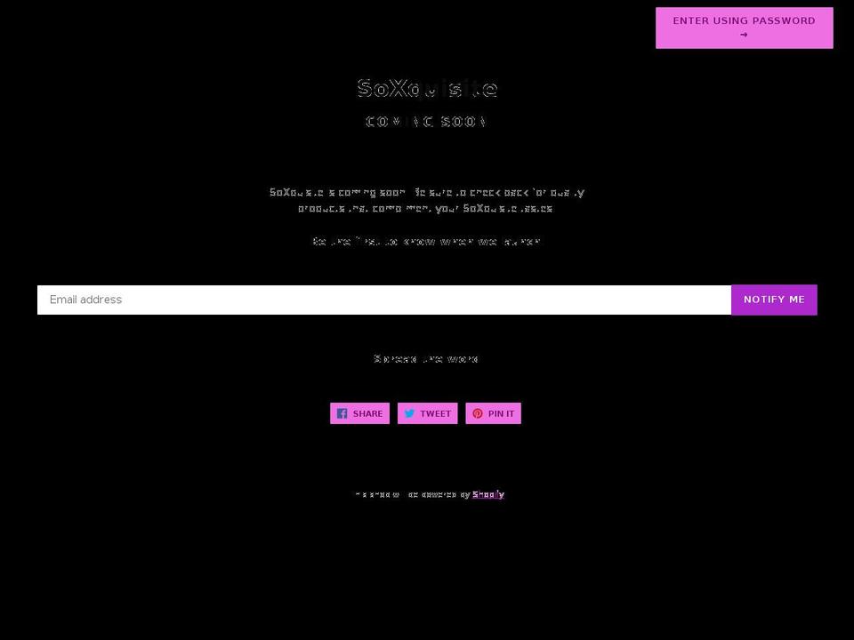 soxquisite.com — Shopify storefront screenshot