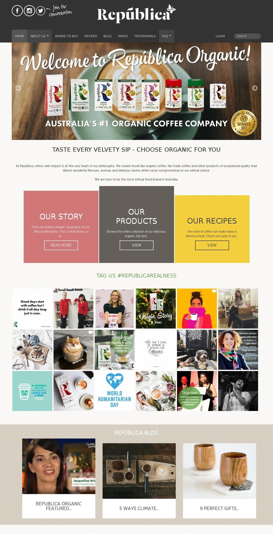 Theme2016 Shopify theme site example soy-espresso.com