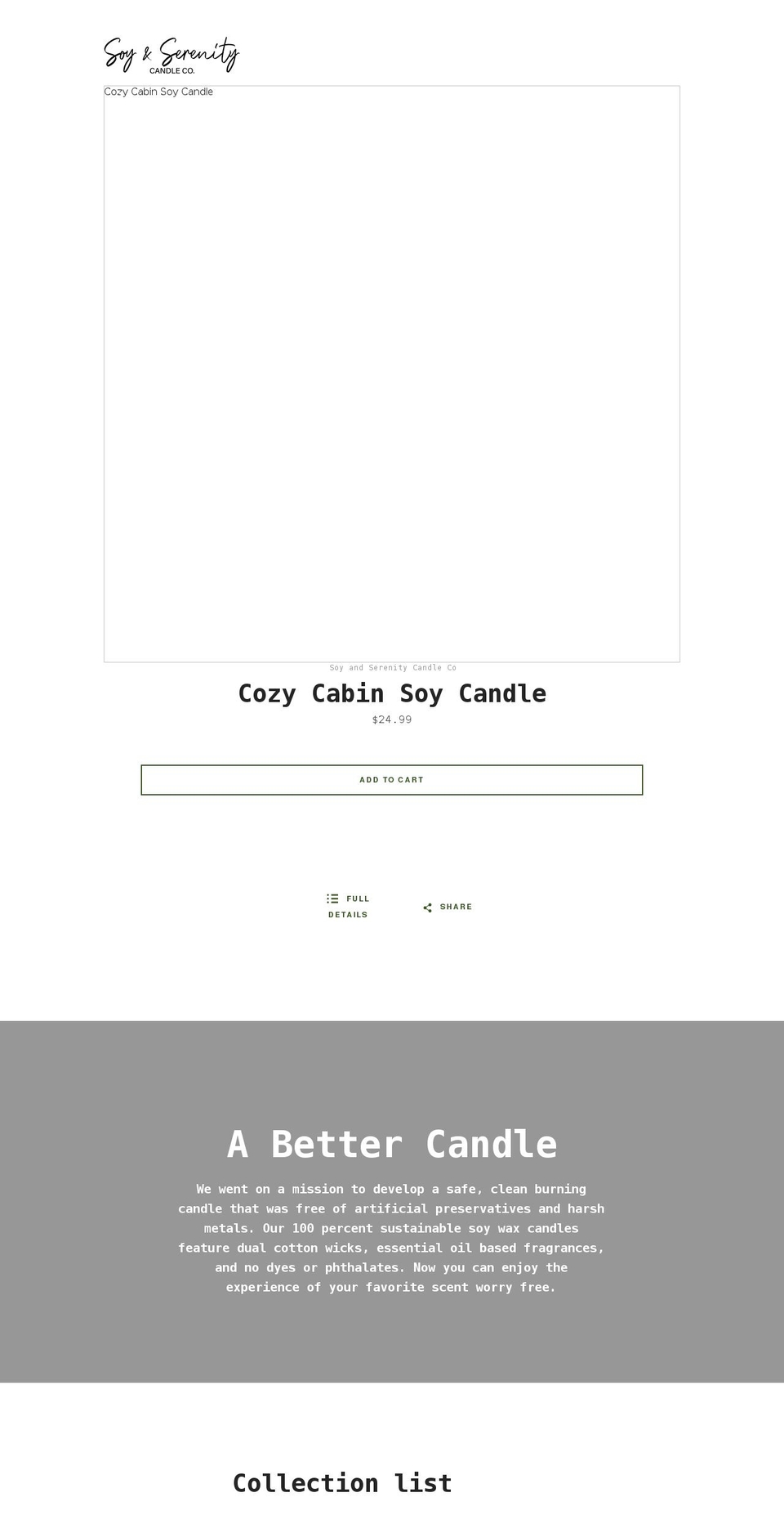 soyandserenity.com shopify website screenshot