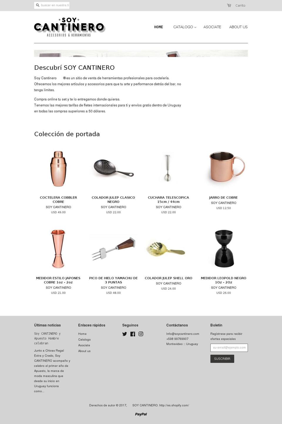 soycantinero.com shopify website screenshot