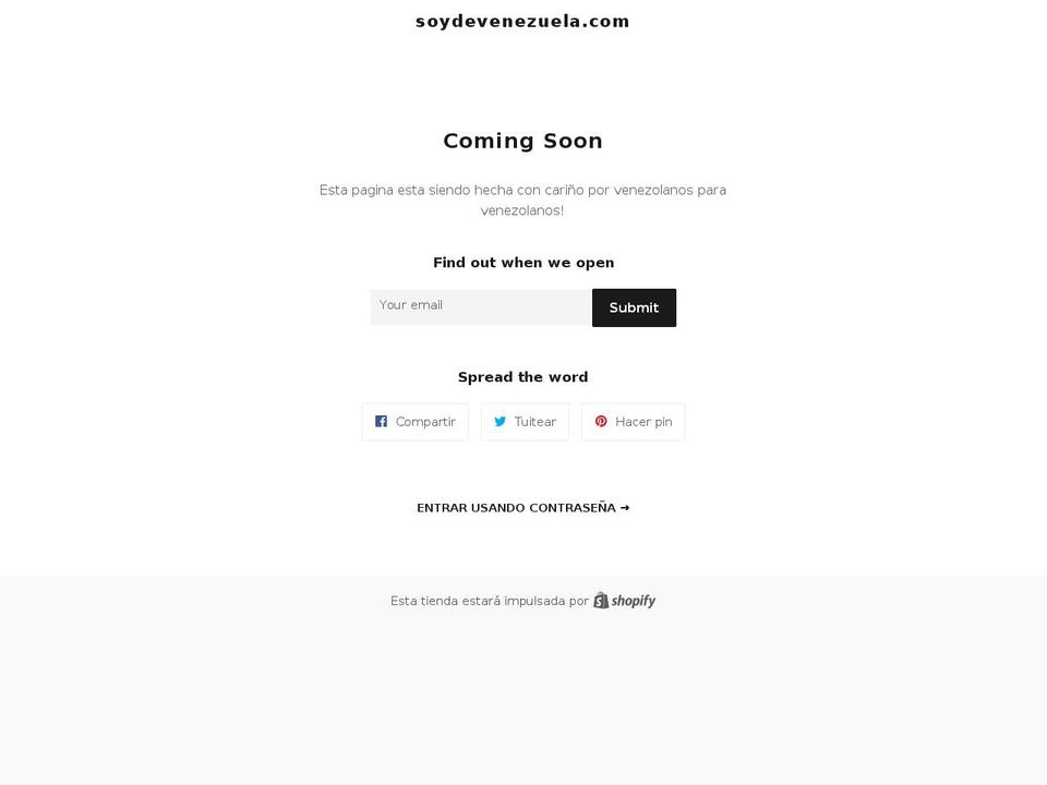 soydevenezuela.com — Shopify storefront screenshot