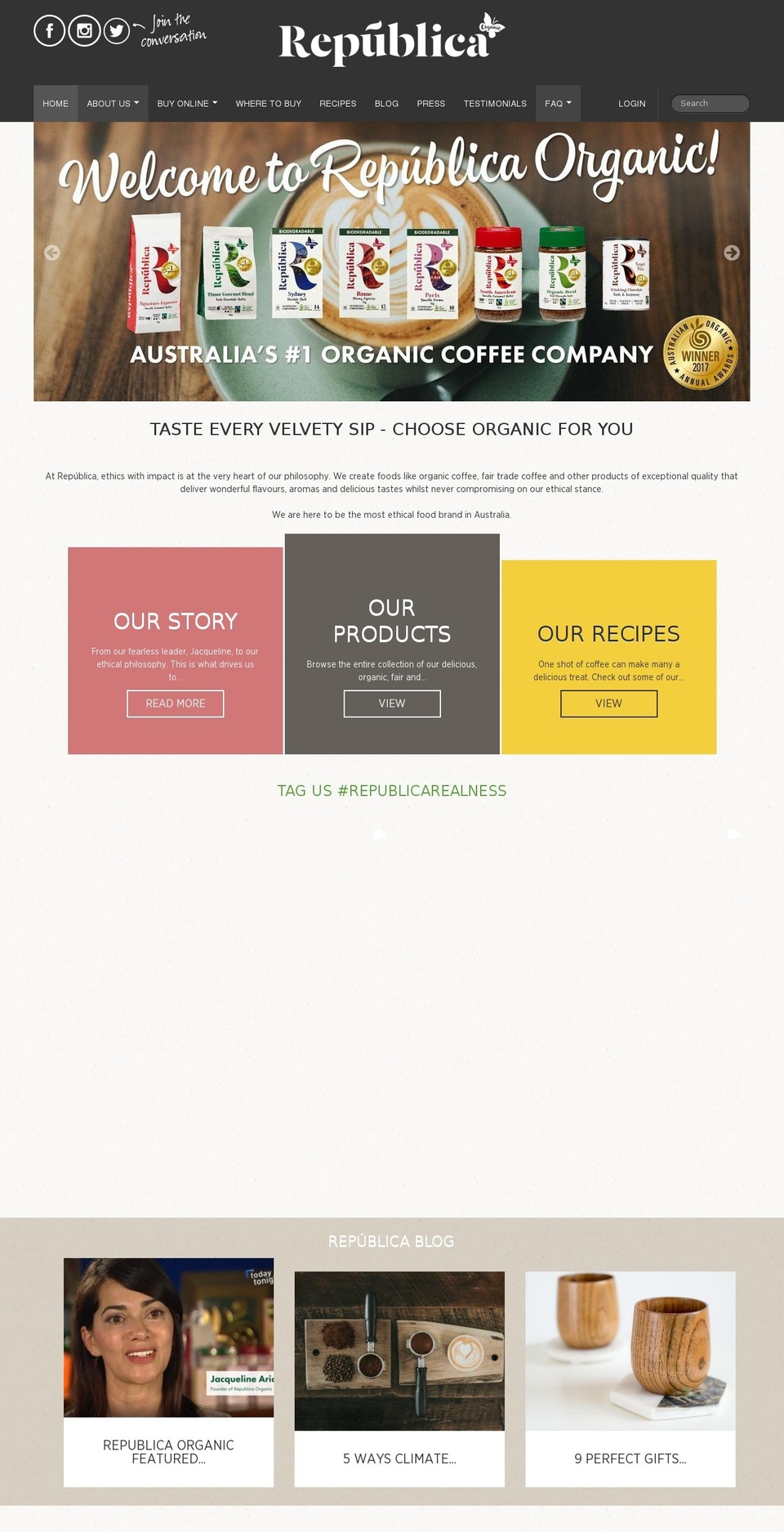 Theme2016 Shopify theme site example soyespresso.com