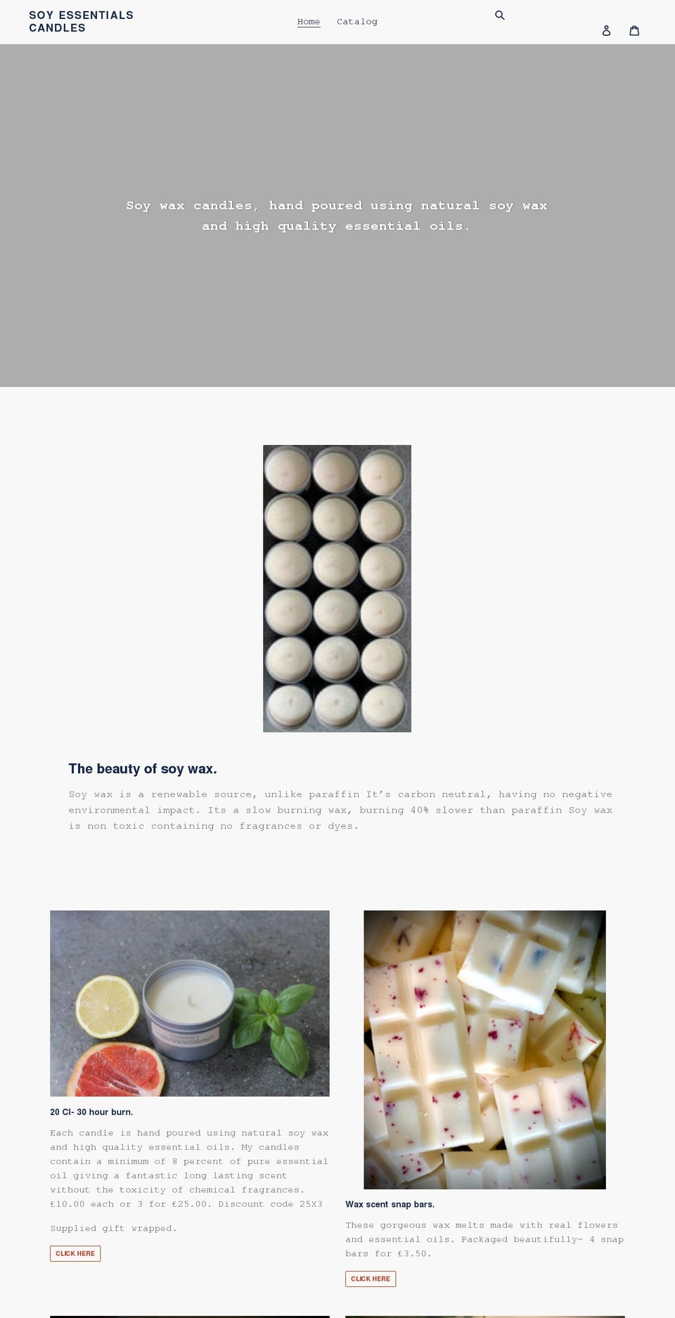 soyessentials.co.uk shopify website screenshot