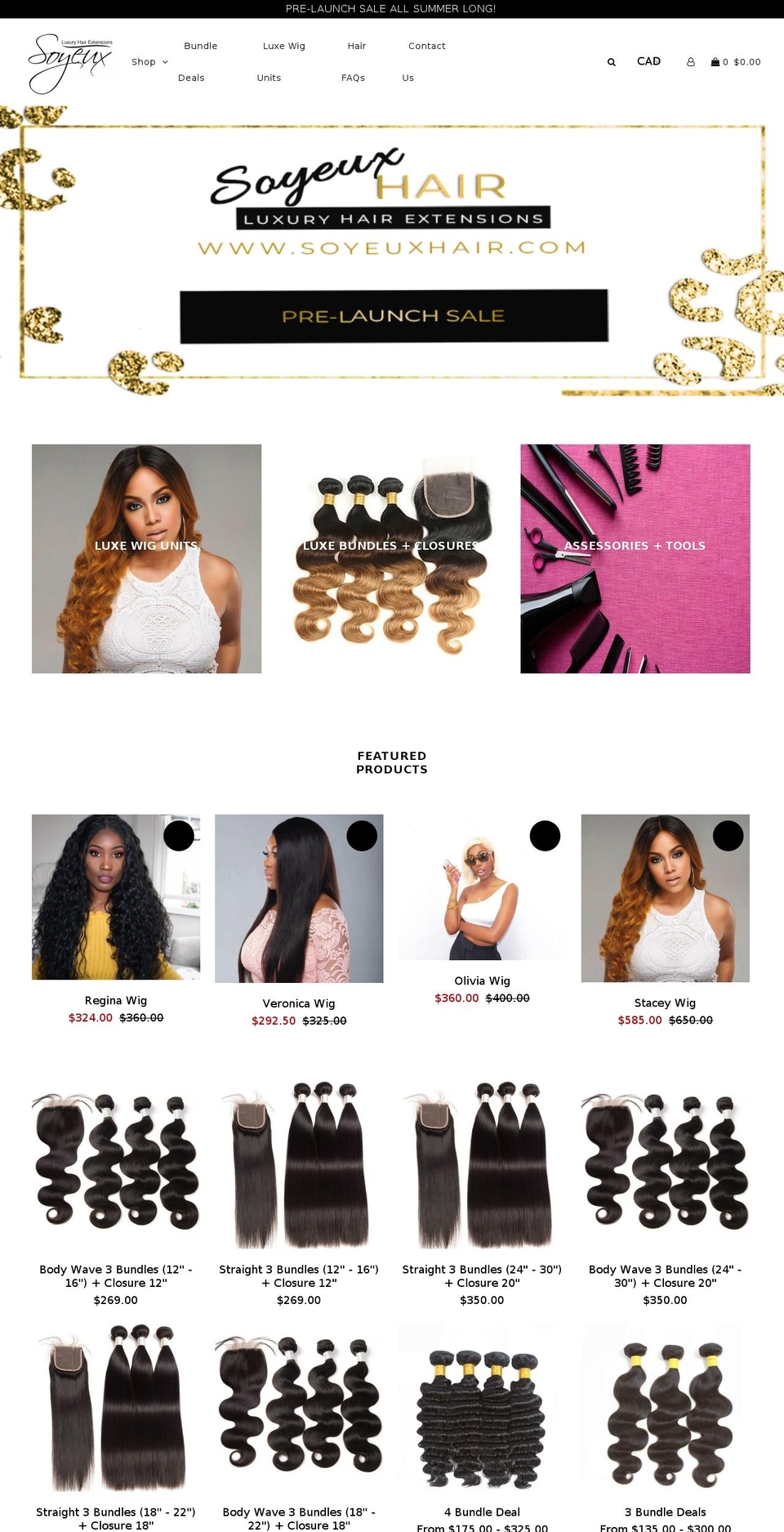 soyeuxhair.com — Shopify storefront screenshot