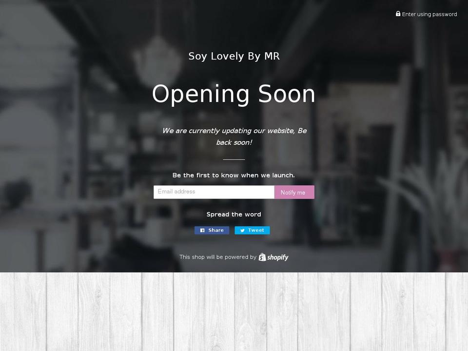 soylovelybymr.com — Shopify storefront screenshot