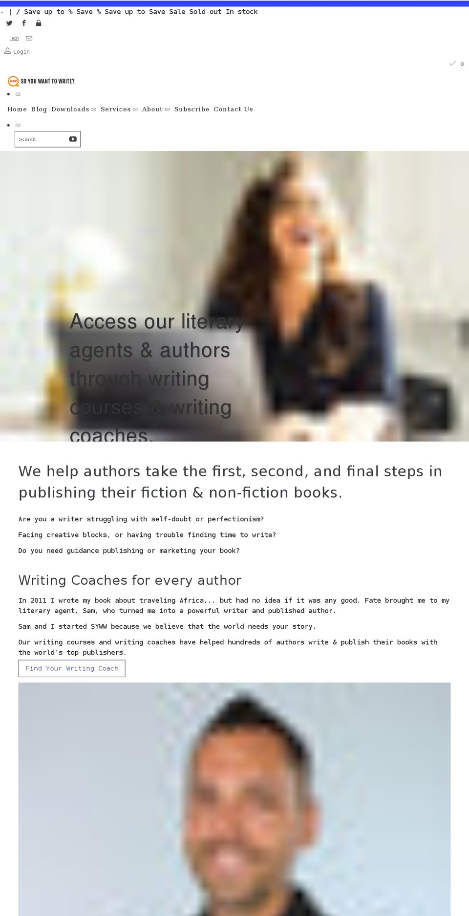 soyouwanttowrite.org shopify website screenshot