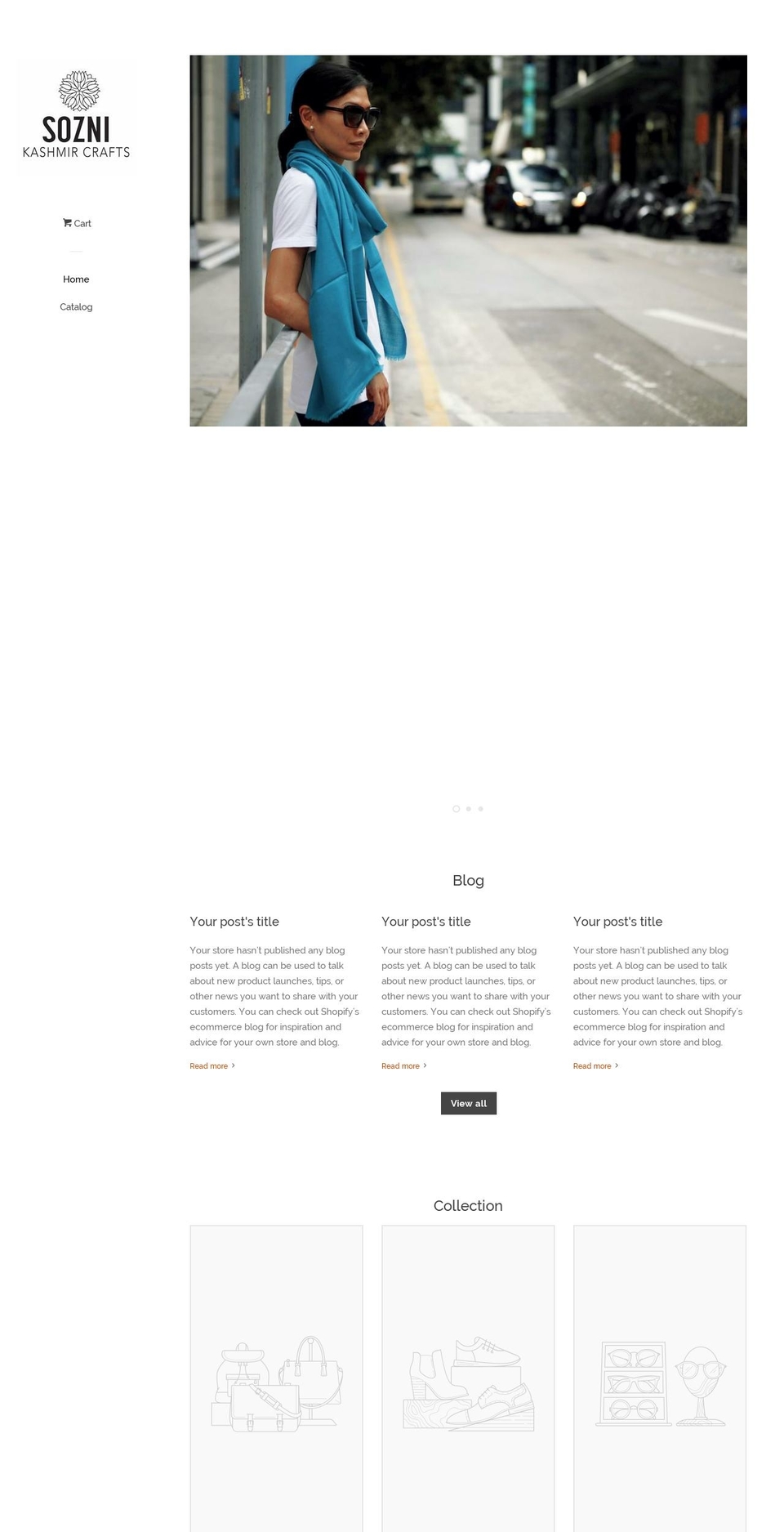 soznikashmir.com — Shopify storefront screenshot