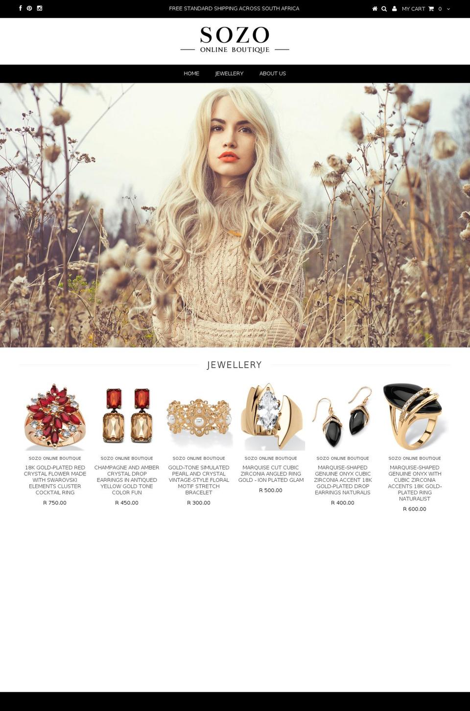 sozo-boutique.com — Shopify storefront screenshot