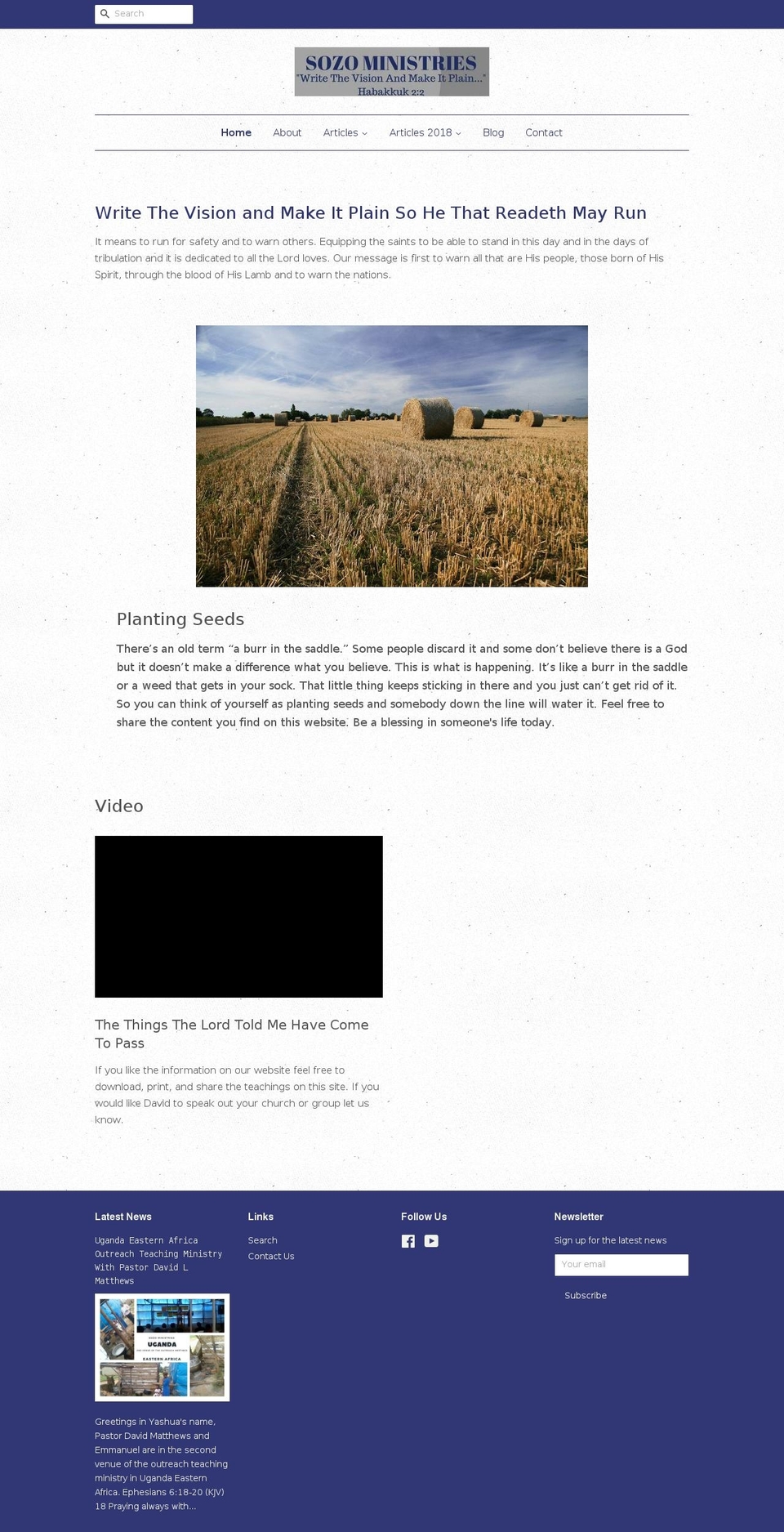 sozoministriesonline.org shopify website screenshot