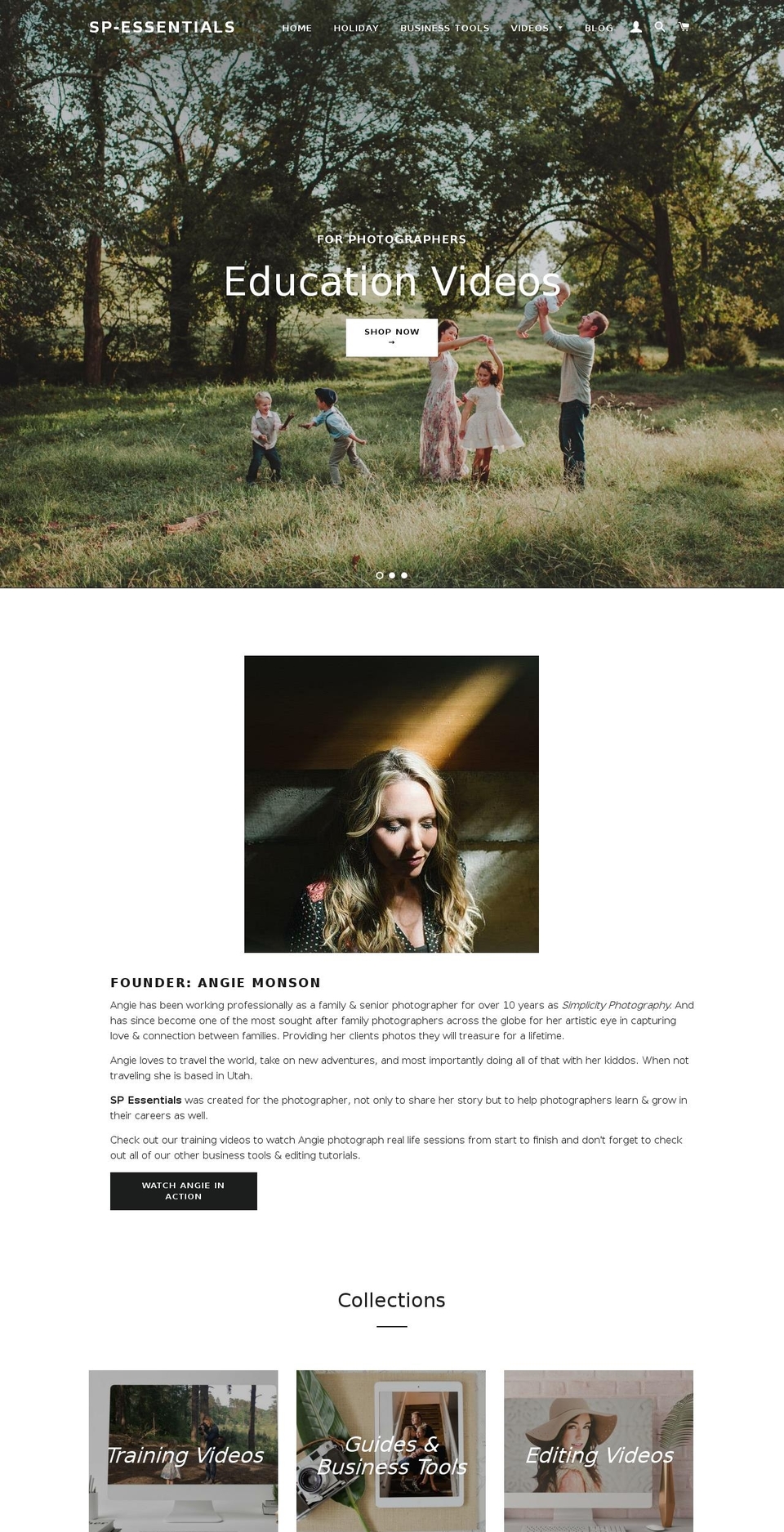 sp-essentials.com shopify website screenshot