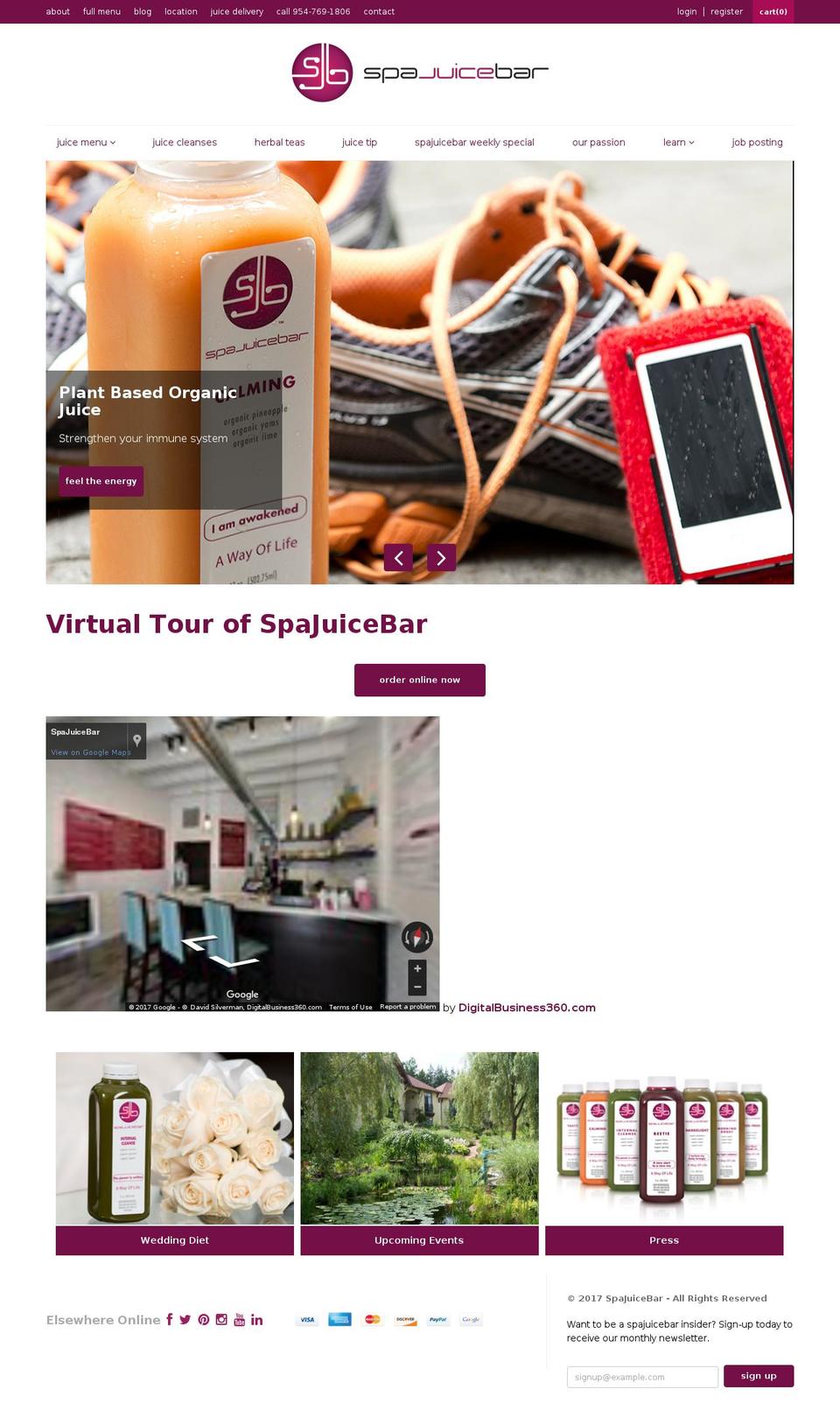 spa-juice-bar.us shopify website screenshot