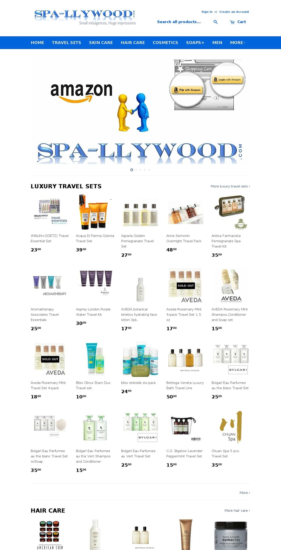 spa-llywood.com shopify website screenshot