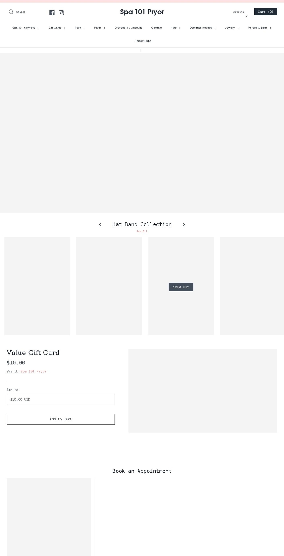 spa101pryor.com shopify website screenshot