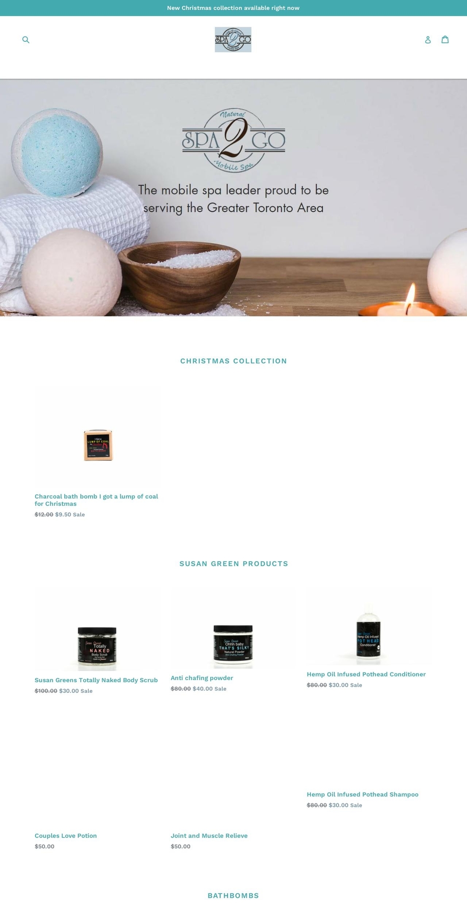 spa2go-ca.myshopify.com shopify website screenshot