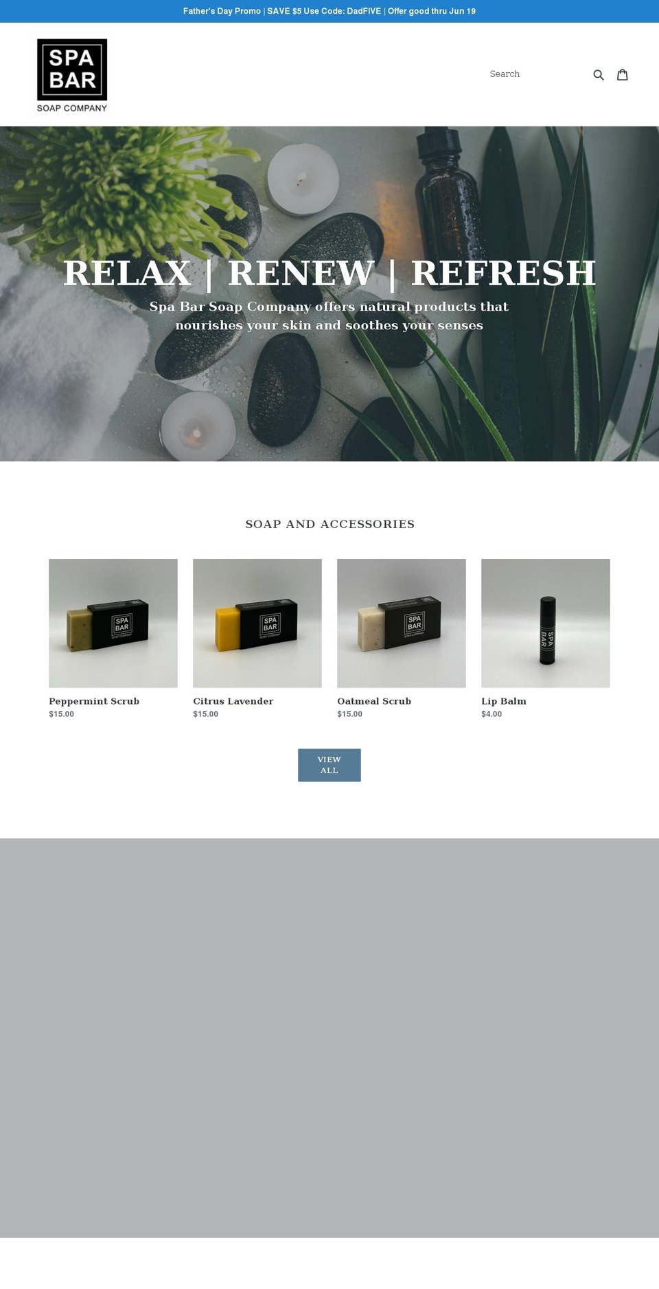 spabarsoap.com shopify website screenshot