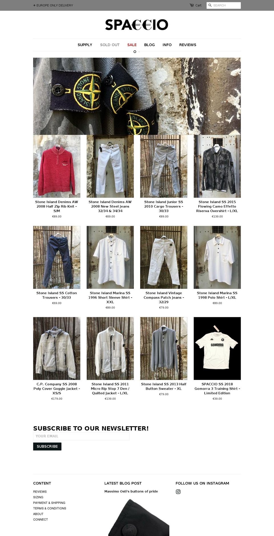 spaccio-europe.com — Shopify storefront screenshot