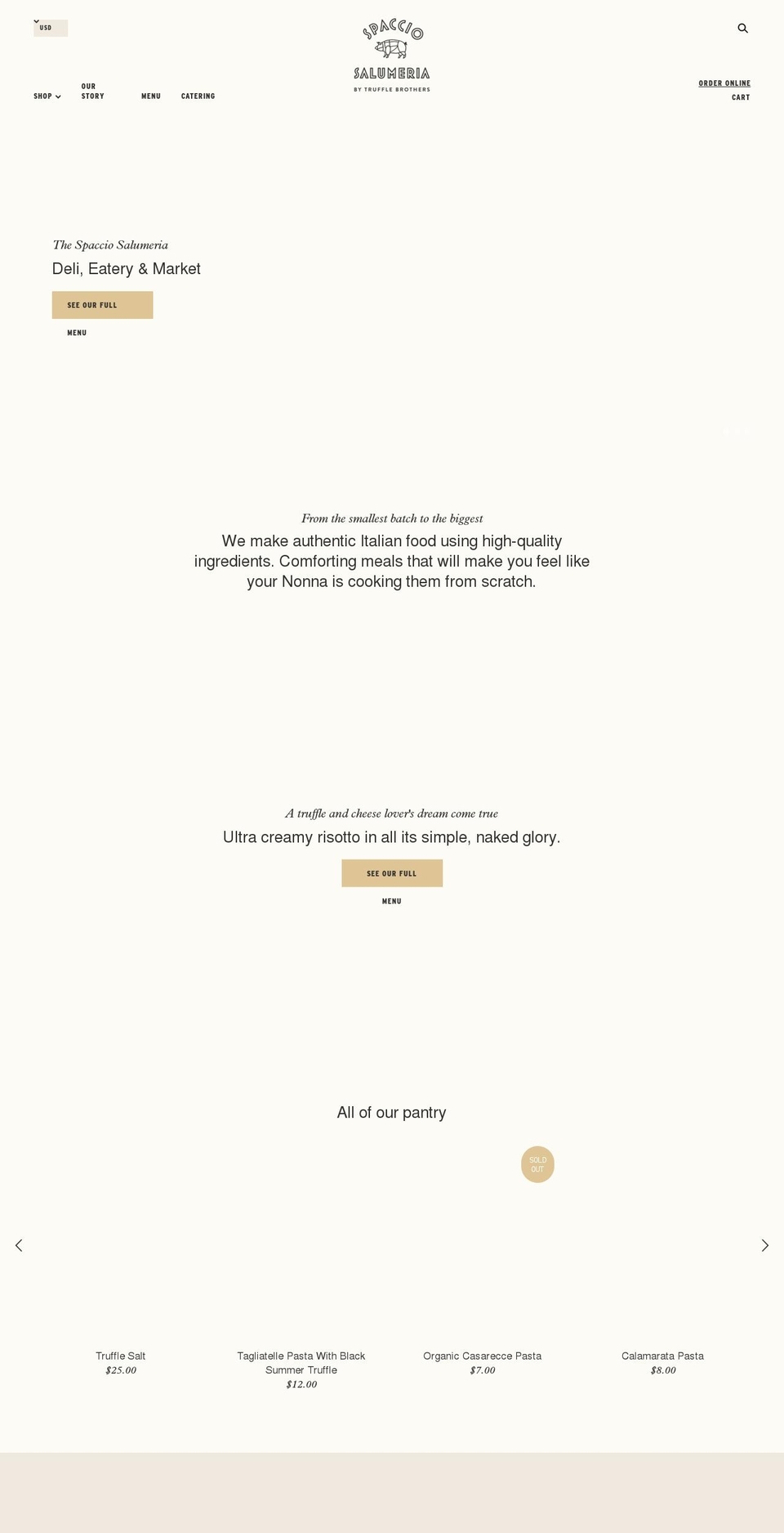 spacciosalumeria.com shopify website screenshot