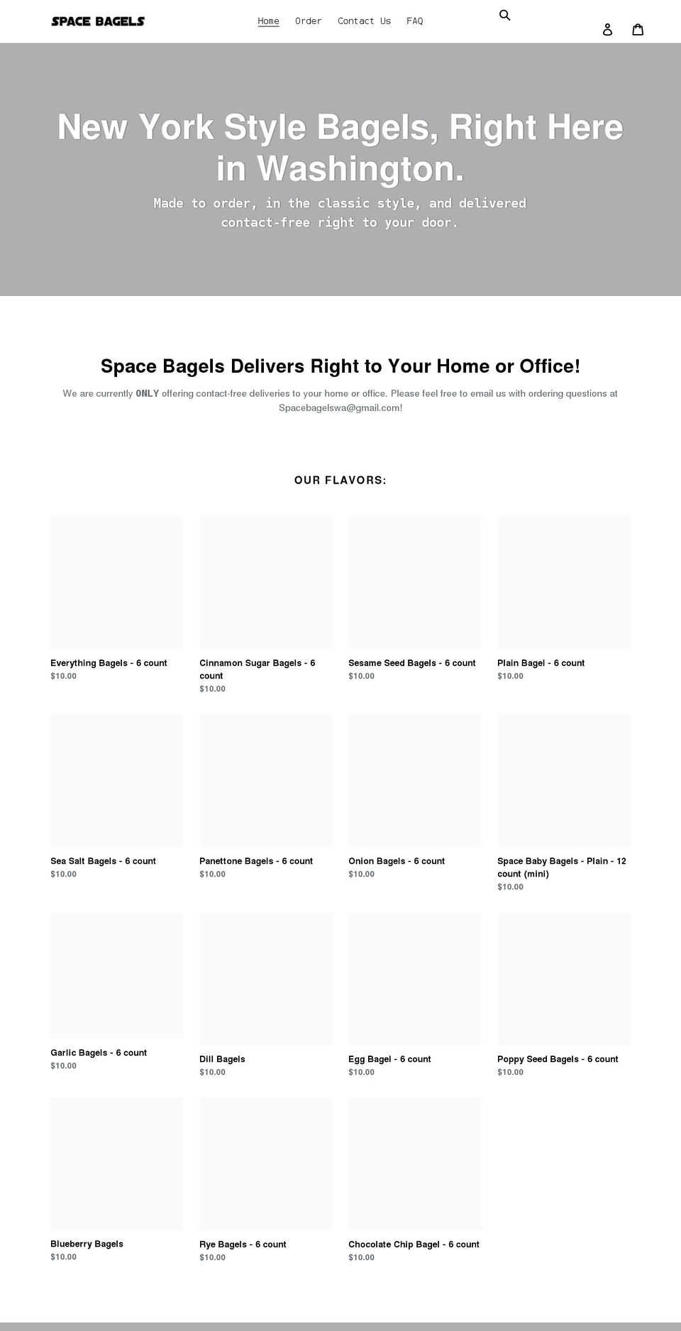 spacebagels.com shopify website screenshot