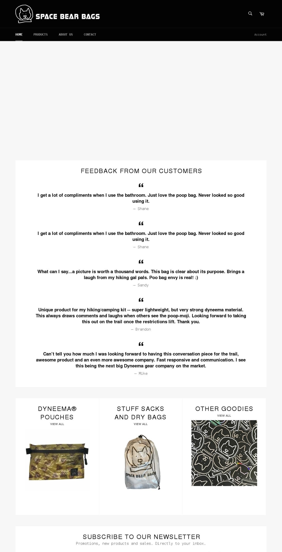 spacebearbags.com shopify website screenshot