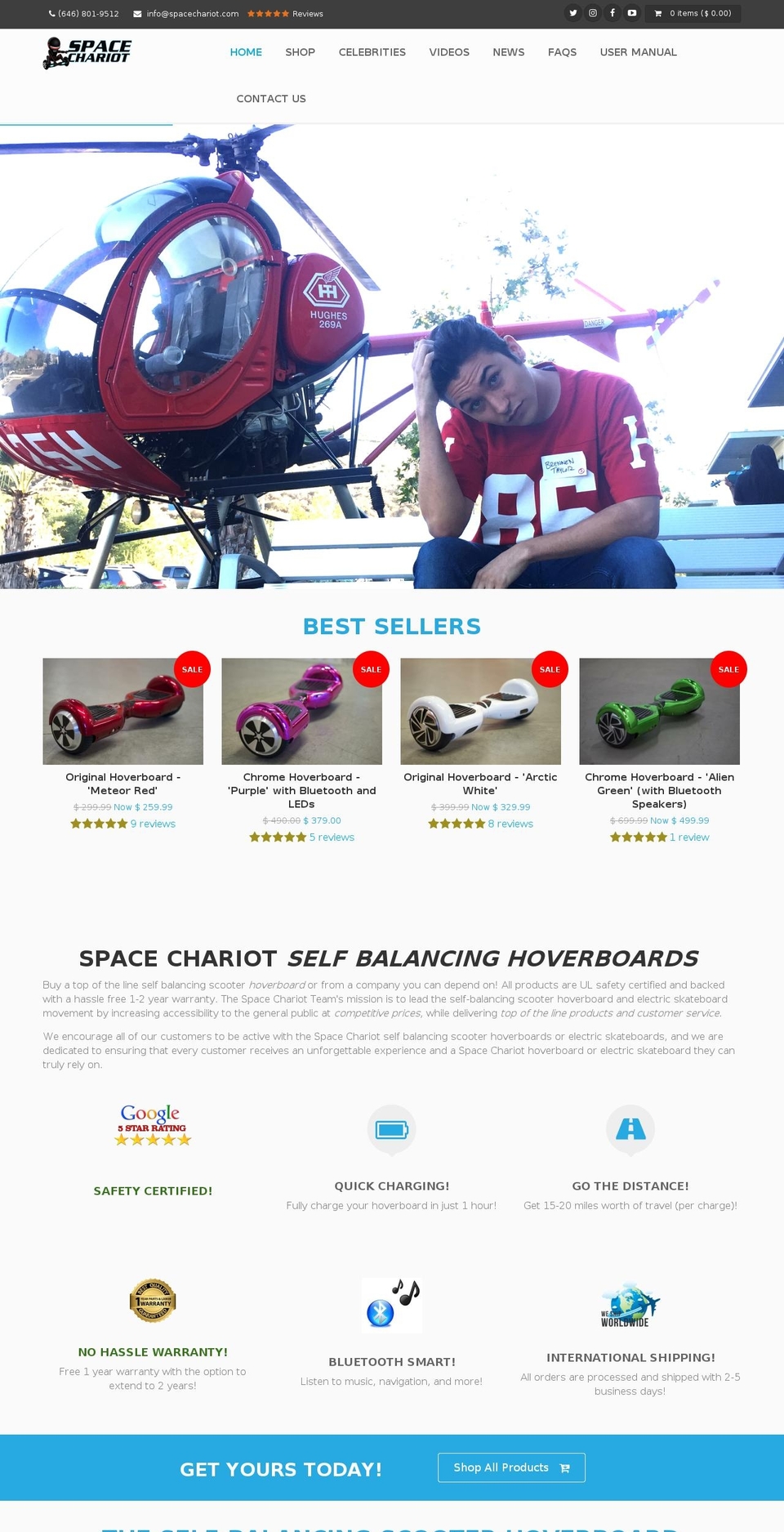 spacechariot.net shopify website screenshot