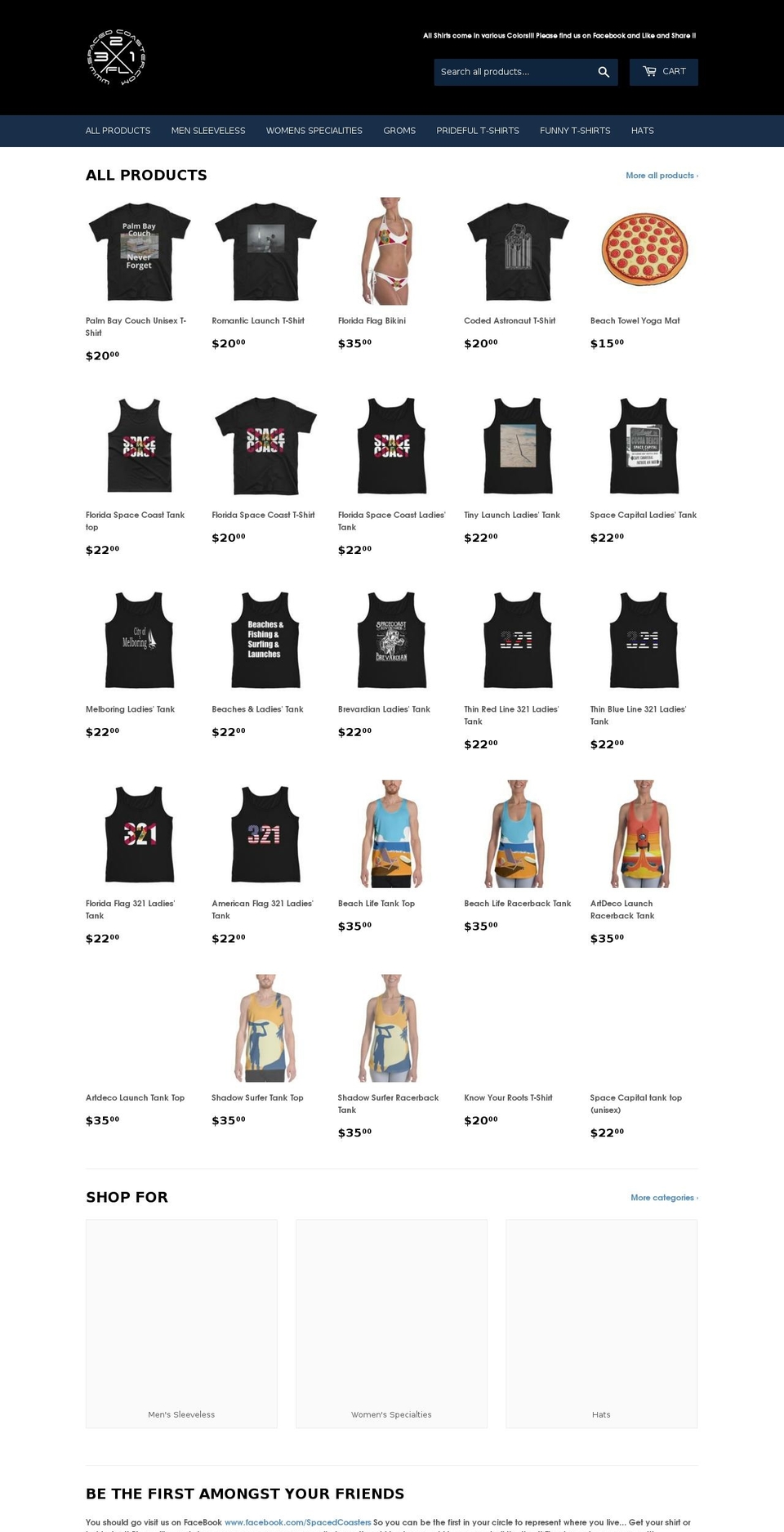 spacedcoaster.com — Shopify storefront screenshot