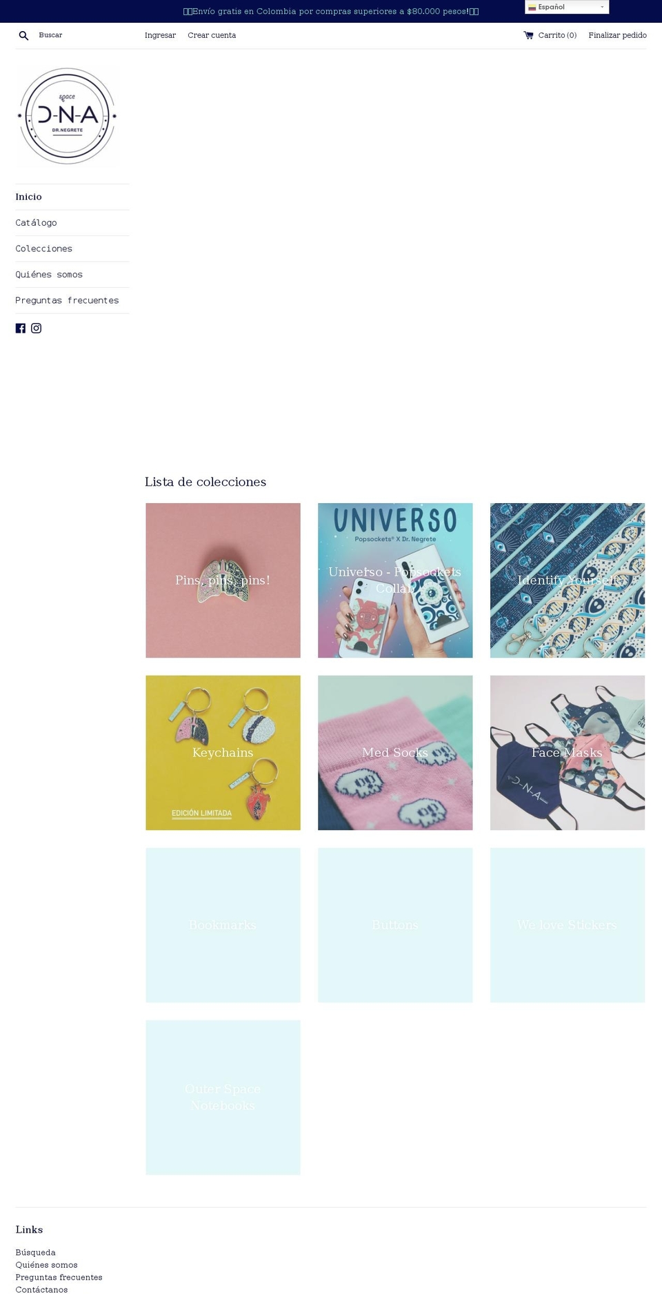 spacednashop.com shopify website screenshot