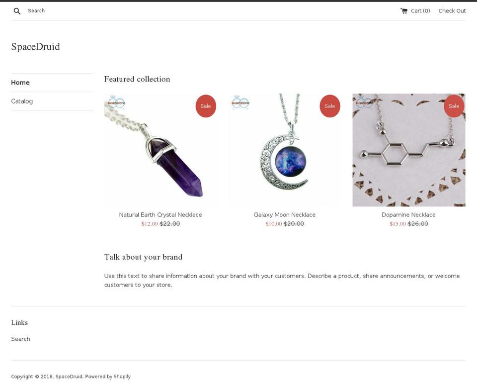 spacedruid.com — Shopify storefront screenshot
