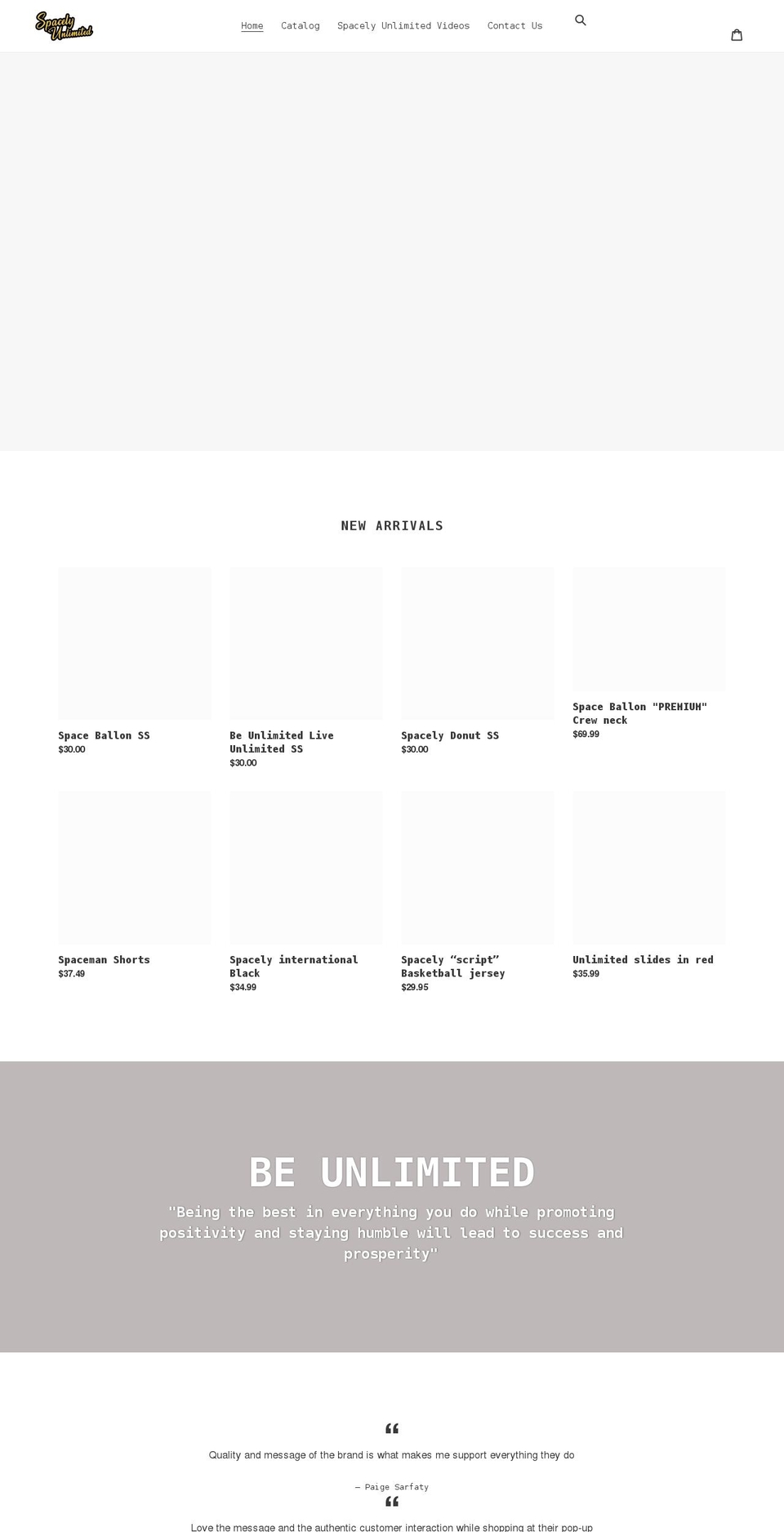 spacelyunlimited19.com shopify website screenshot