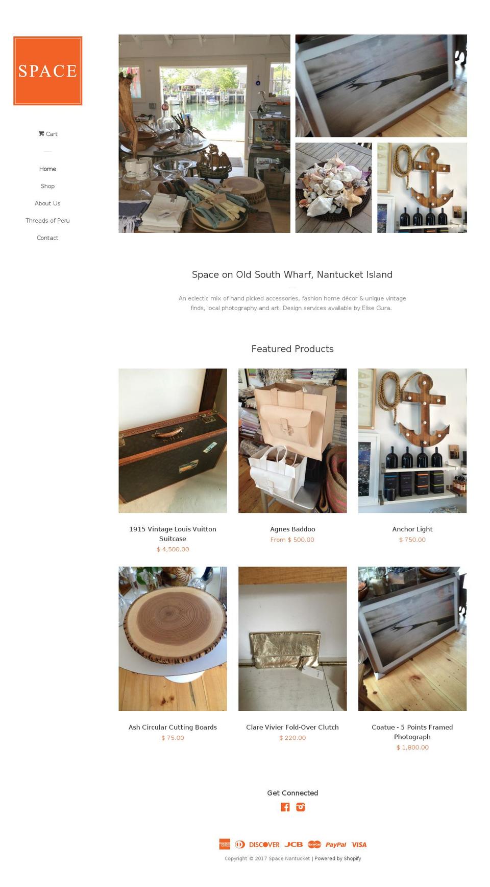 spacenantucket.com shopify website screenshot