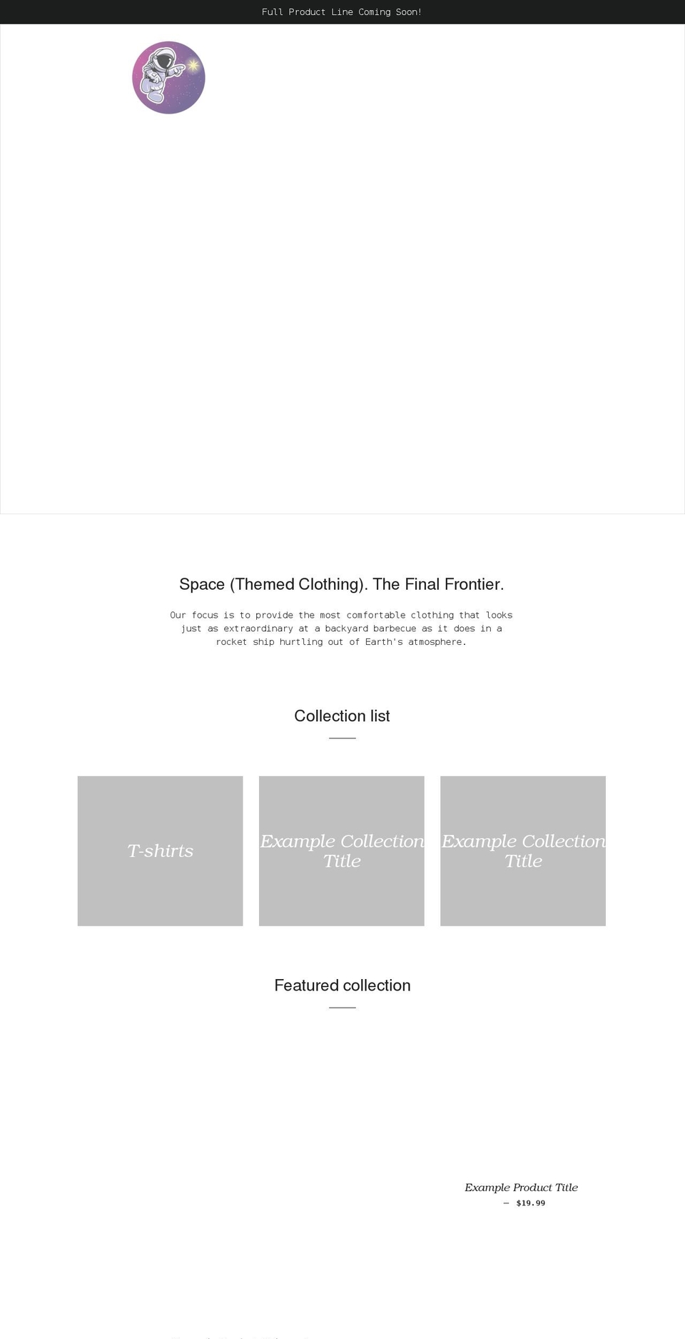 spacenautclothing.com shopify website screenshot