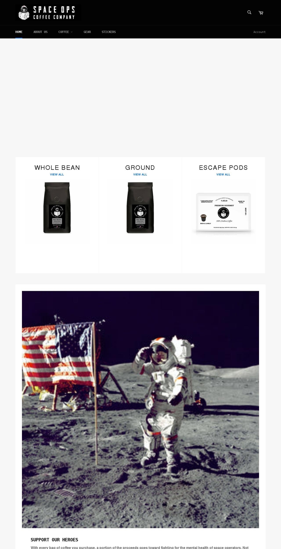 spaceopscoffee.com shopify website screenshot
