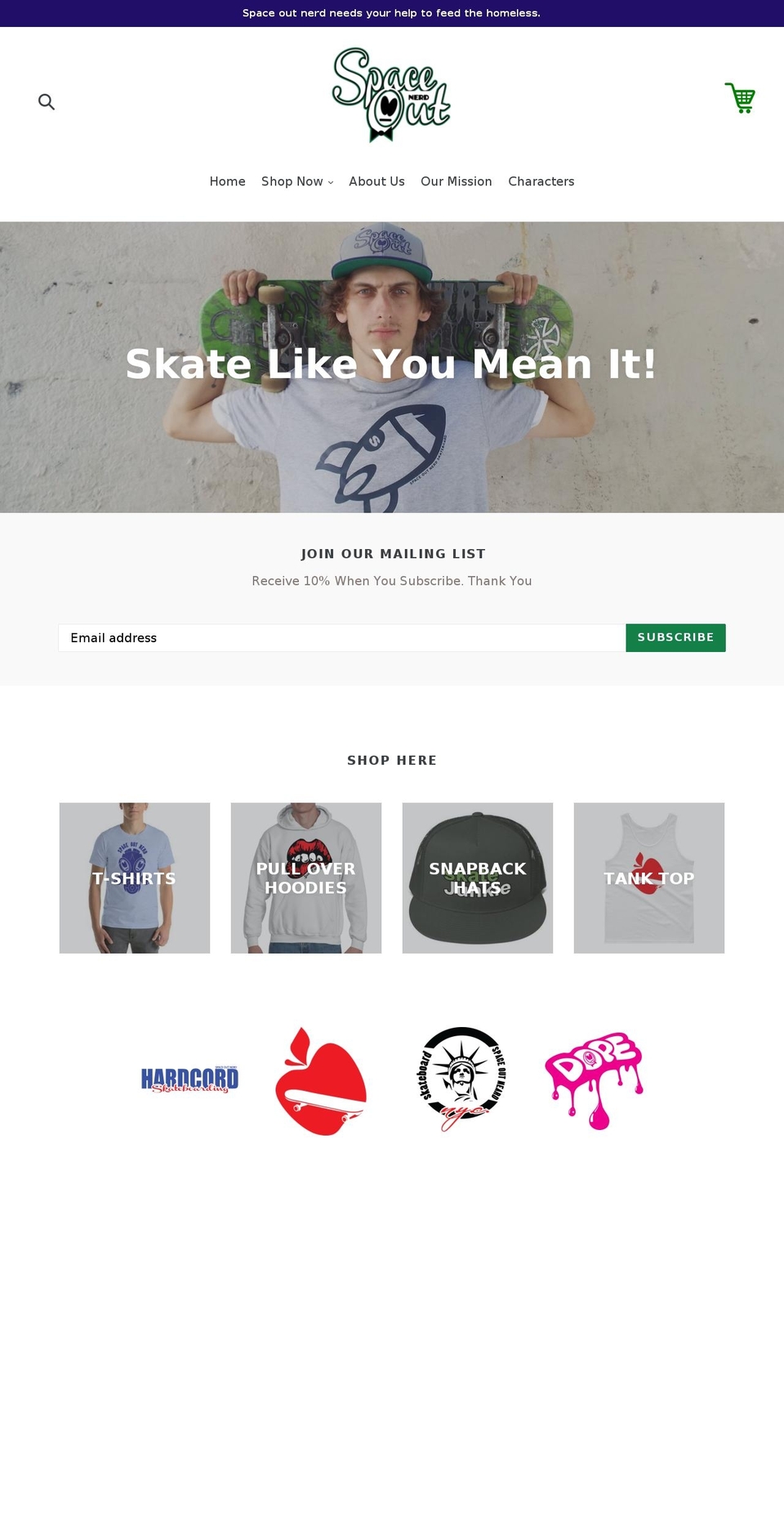 spaceoutnerd.com shopify website screenshot