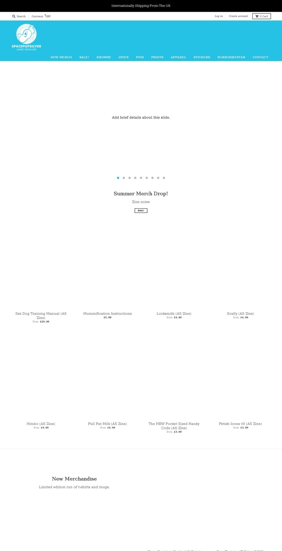 spacepupsilver.com shopify website screenshot