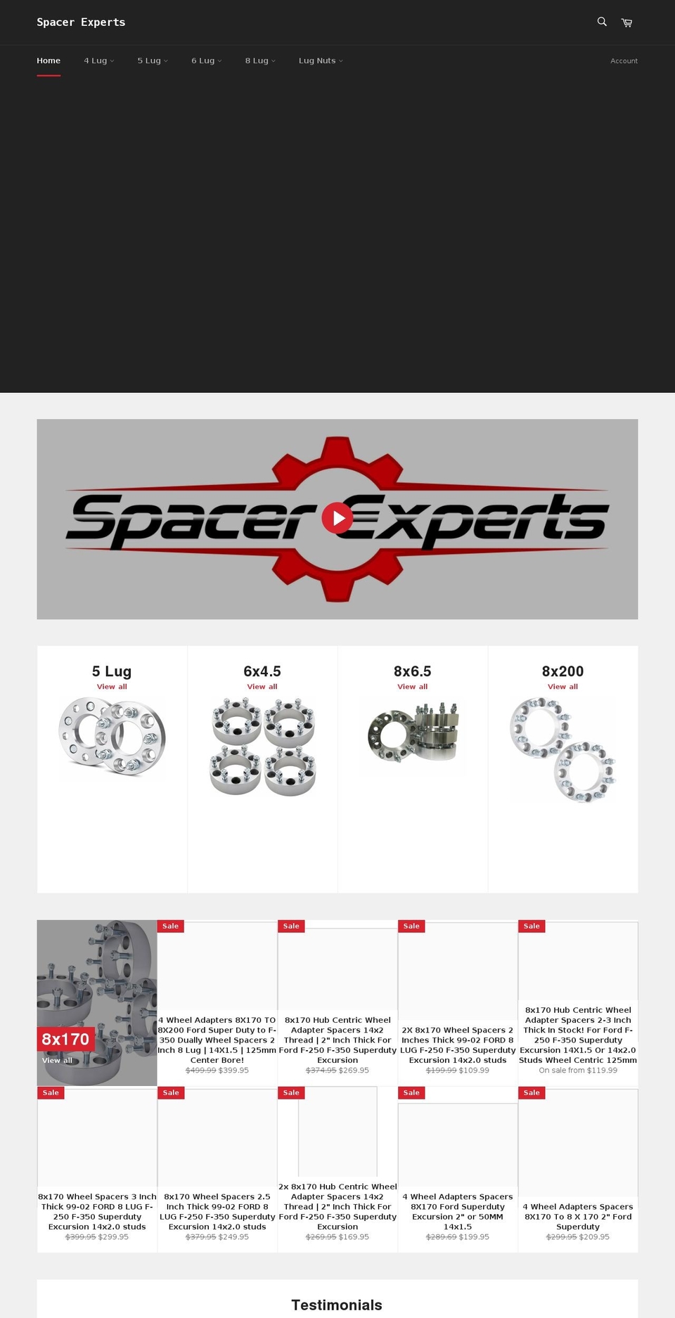 spacerexperts.com shopify website screenshot