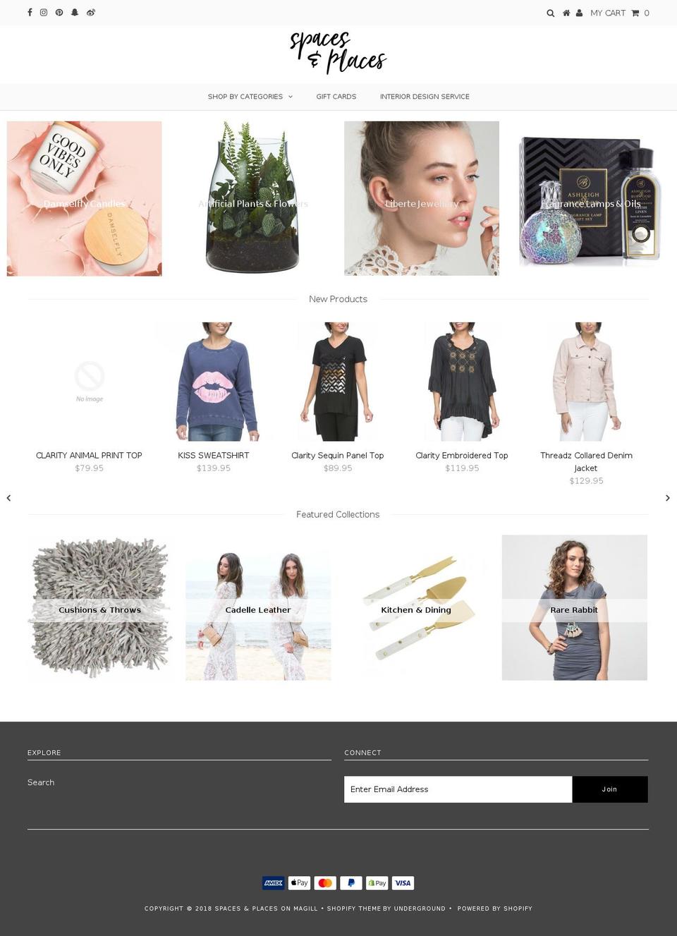 spacesandplaces.net.au shopify website screenshot