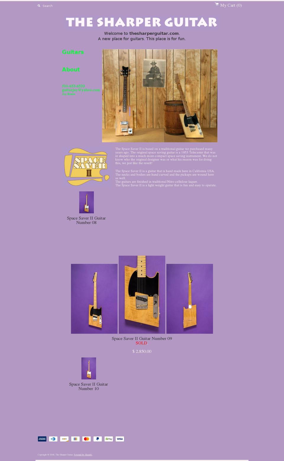 sharperguitar Shopify theme site example spacesaverguitars.com