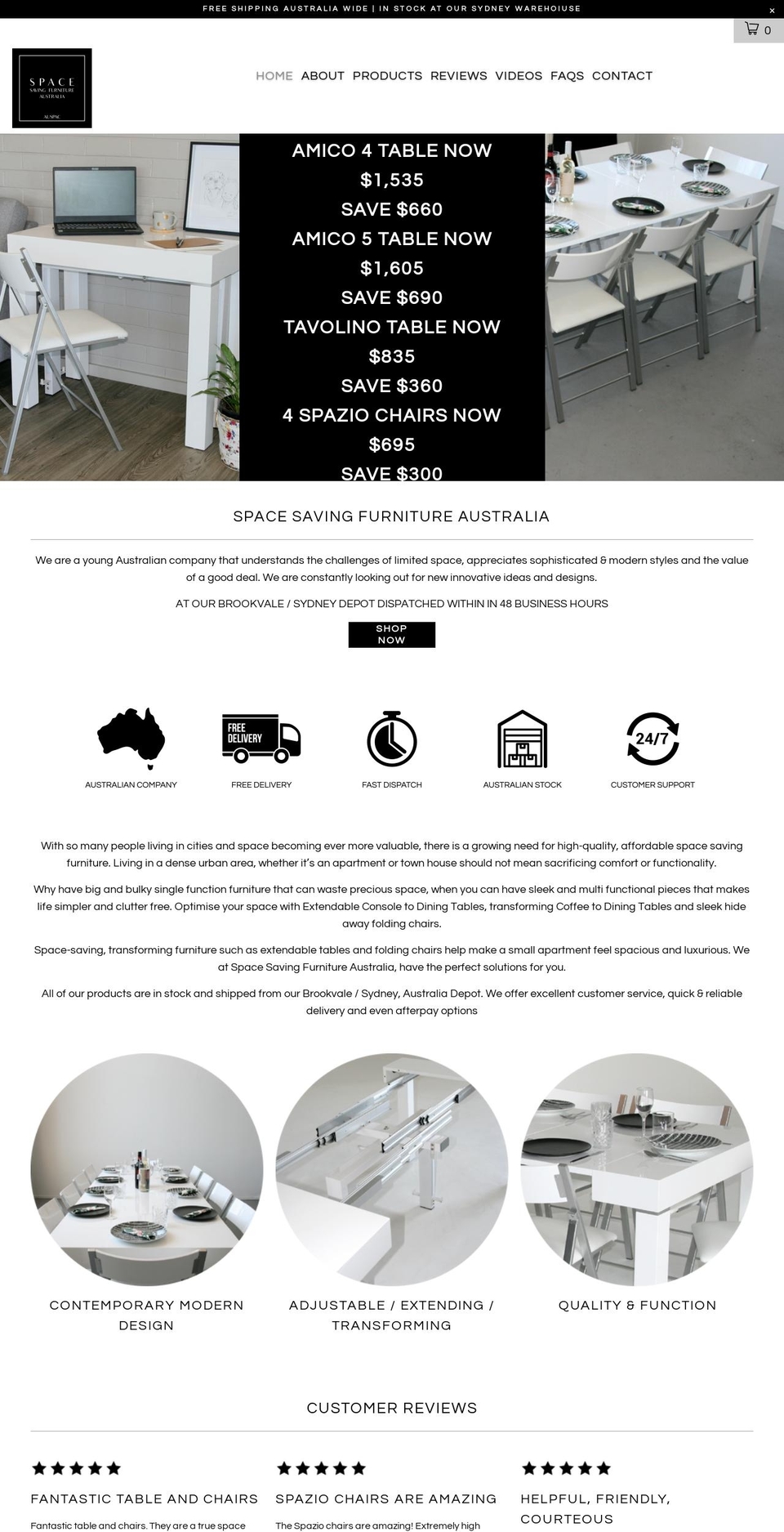 spacesavingfurnitureaustralia.com.au shopify website screenshot