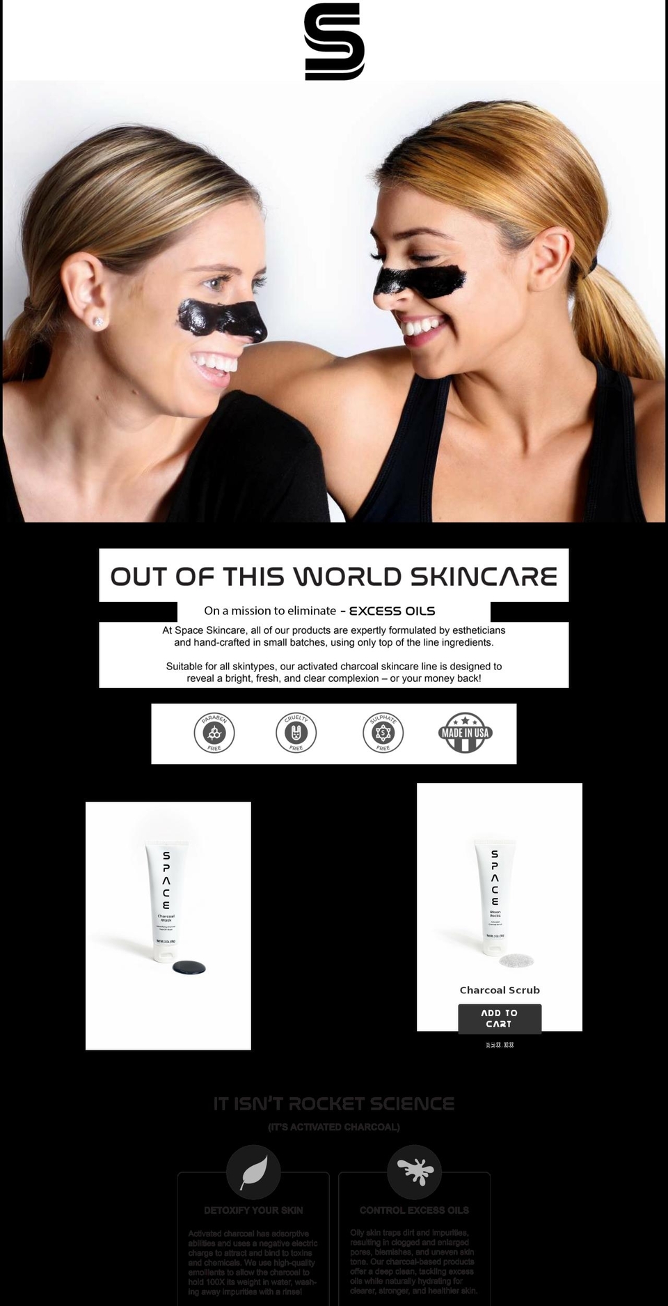 spaceskincare.com shopify website screenshot