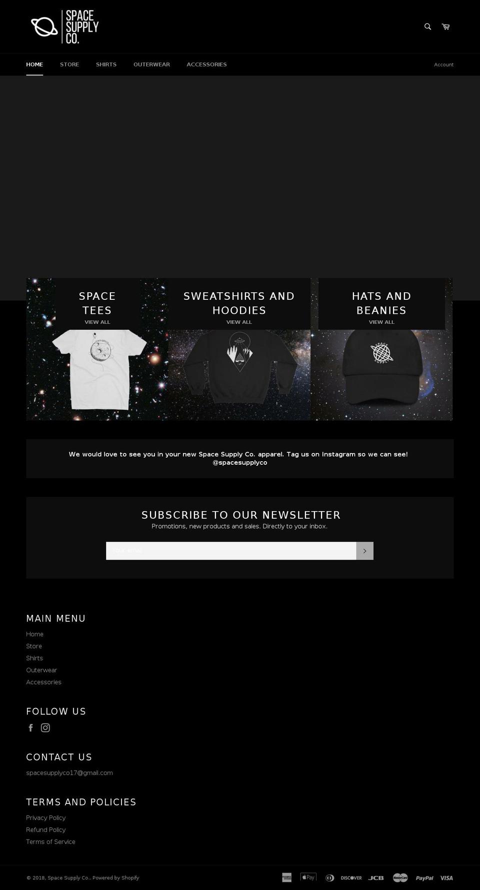 spacesupplyco.com — Shopify storefront screenshot