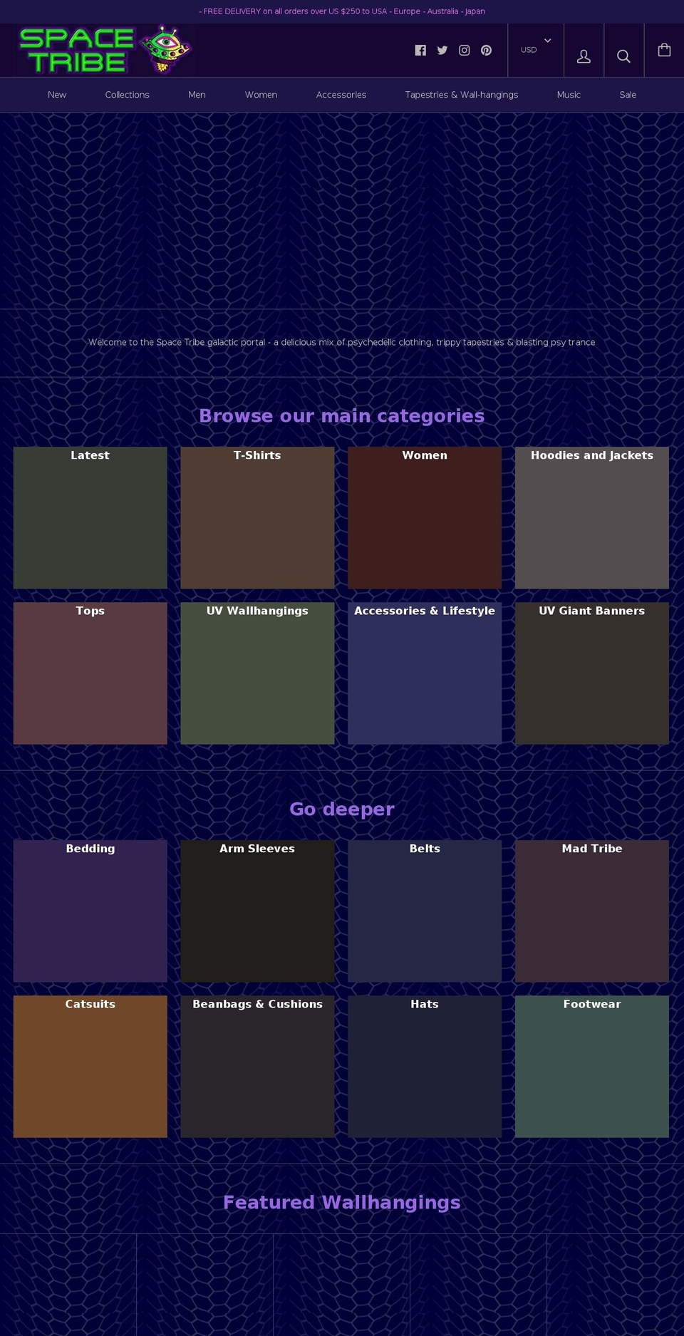 spacetribe.com shopify website screenshot