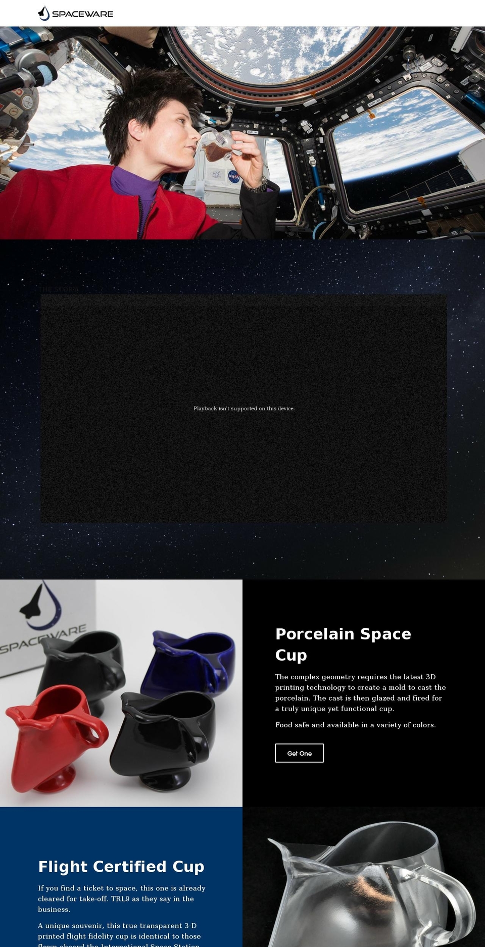 Jumpstart Shopify theme site example spaceware.co