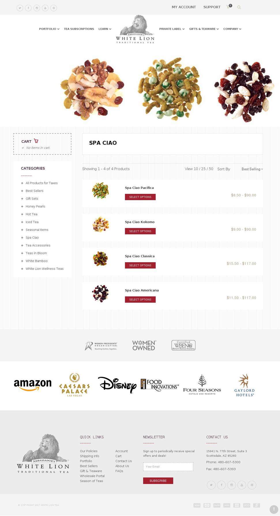 White Lion V1 Shopify theme site example spaciao.com