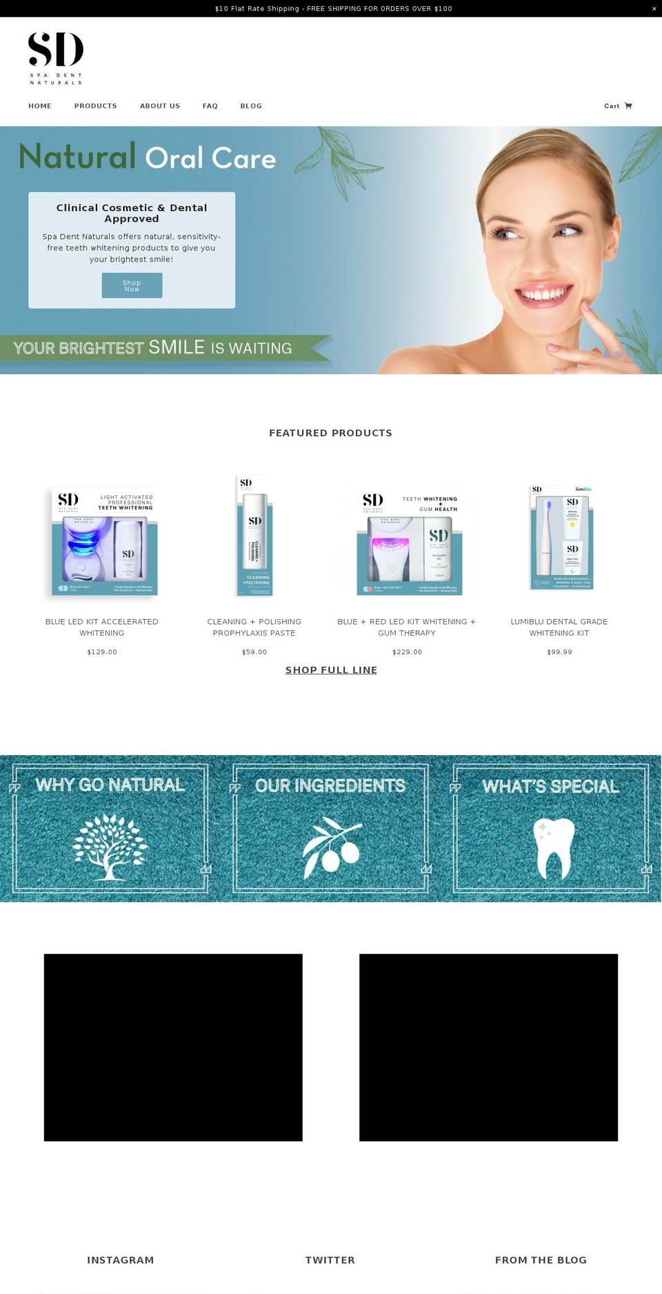 spadentnaturals.com — Shopify storefront screenshot