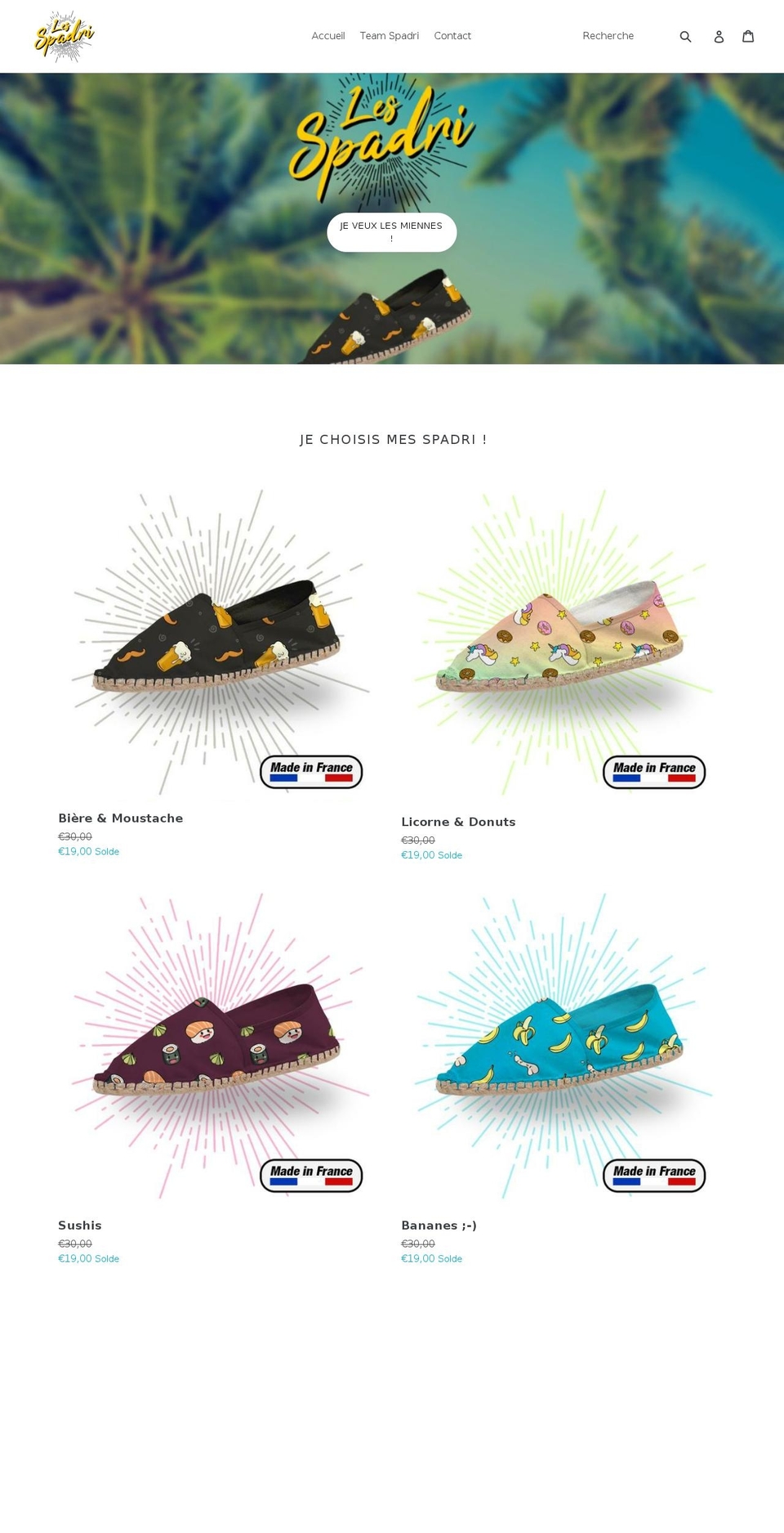 spadri.com — Shopify storefront screenshot