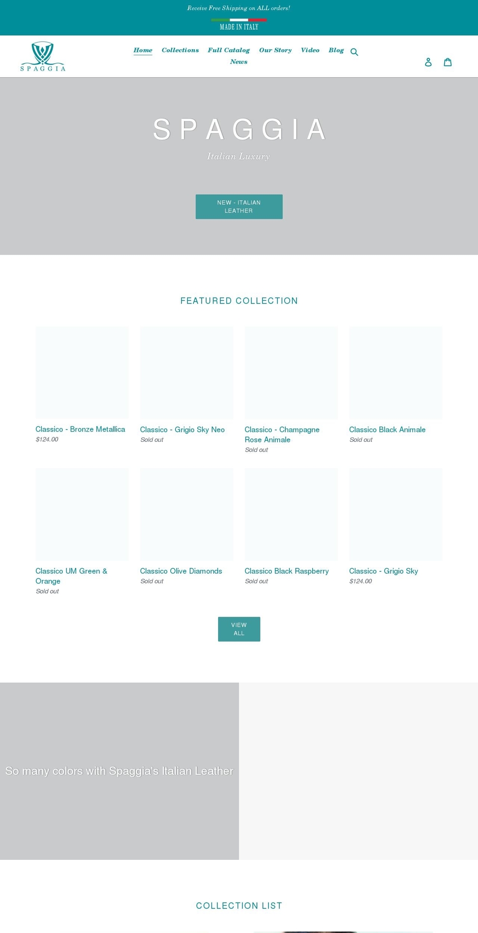 spaggia.net shopify website screenshot