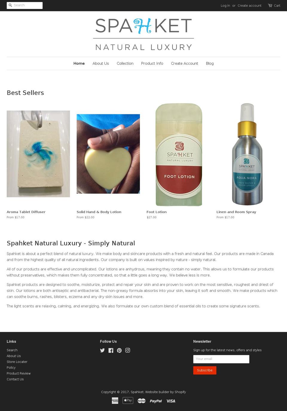 spahket.com shopify website screenshot