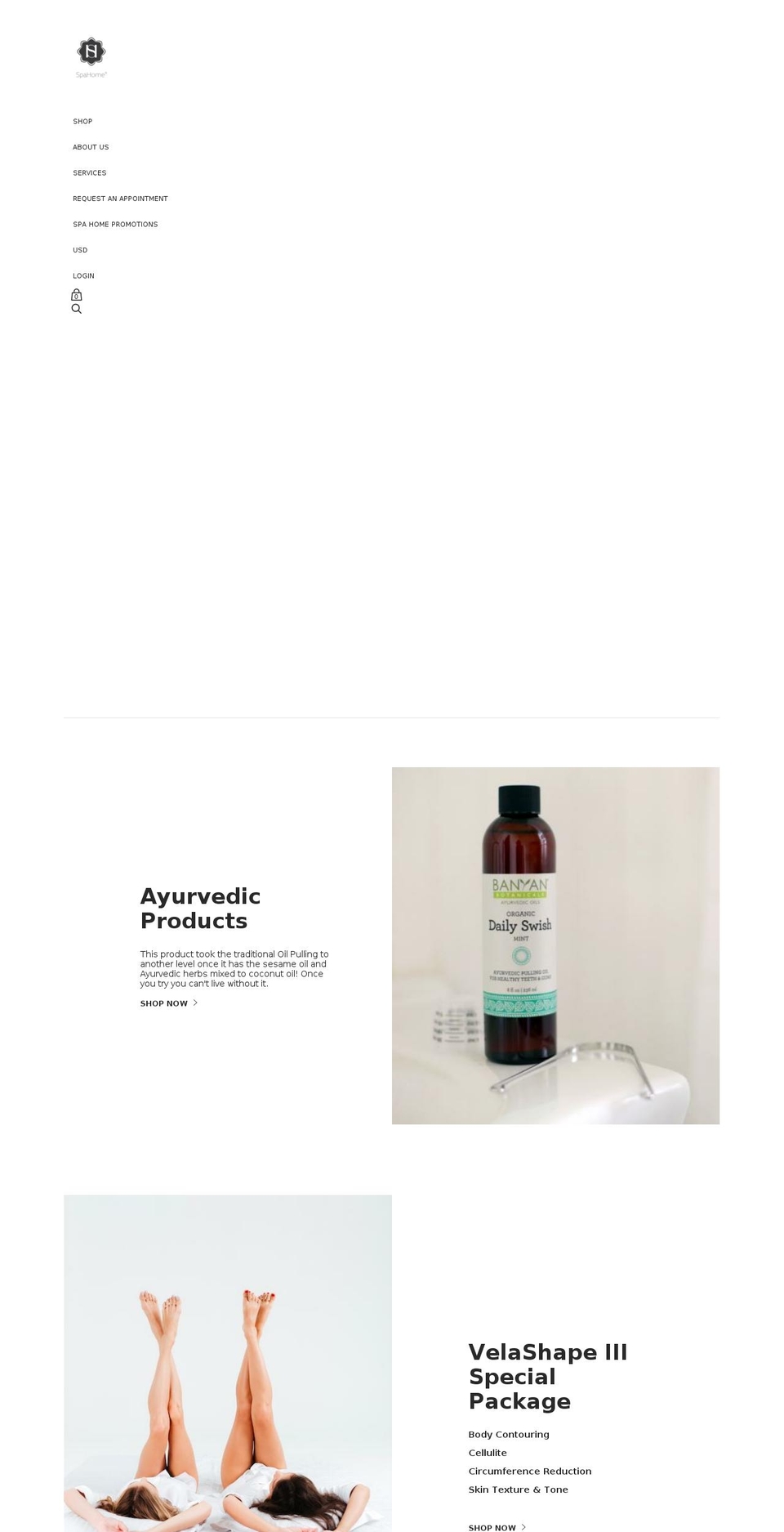 spahomelife.com shopify website screenshot