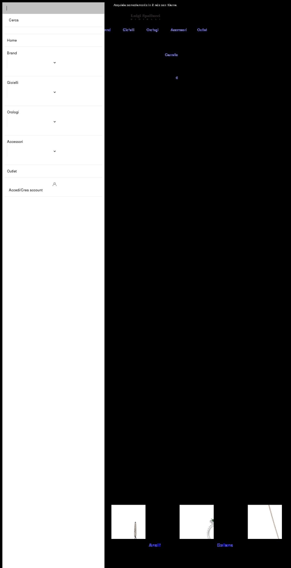 spalluccigioielli.it shopify website screenshot